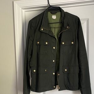 J. Crew Ladies  Olive Field Jacket with Gold Accents